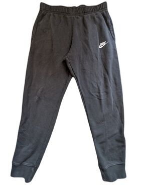 Nike Kids Black Joggers with White Swoosh
